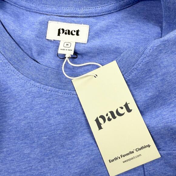 Pact Women's Organic Softspun Cotton Pocket Tee Dress Medium Blue - Picture 3 of 14